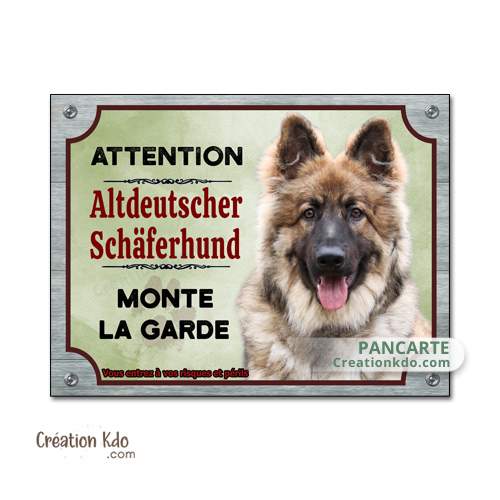 altdeustcher schaferhund plaque berger allemand attention au chien je monte la garde panneau