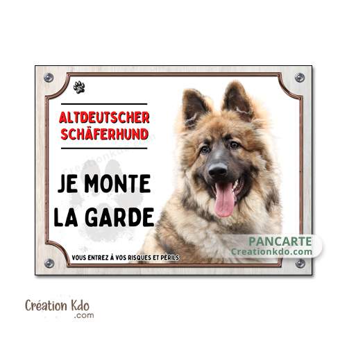 berger allemand altdeutscher plaque attention au chien panneau portail je monte la garde