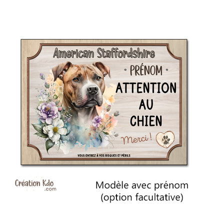 panneau staff je monte la garde plaque attention au chien merci