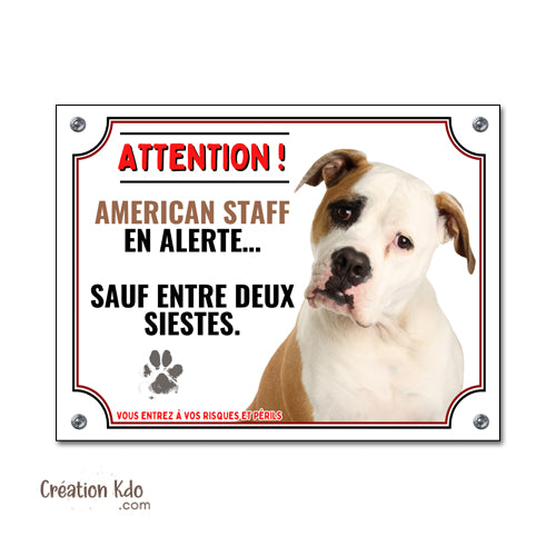 plaque humour american staff je monte la garde panneau amstaff stafforshire portail chien