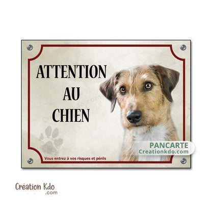 Basset fauve de Bretagne panneau attention au chien plaque je monte la garde pancarte