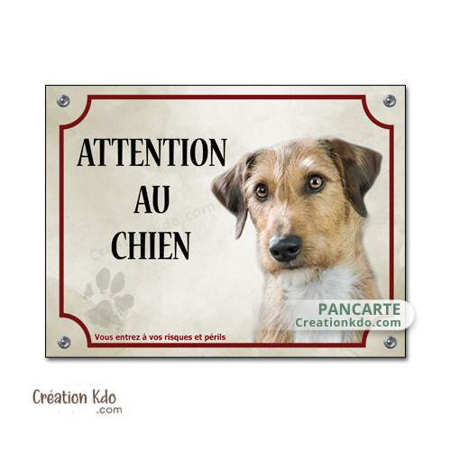 Basset fauve de Bretagne panneau attention au chien plaque je monte la garde pancarte