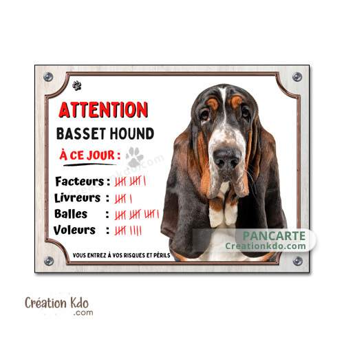 panneau humour basset hound je monte la garde