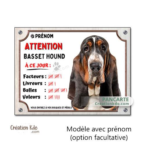 panneau humour basset hound je monte la garde