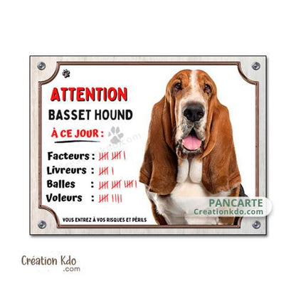 panneau humour basset hound je monte la garde