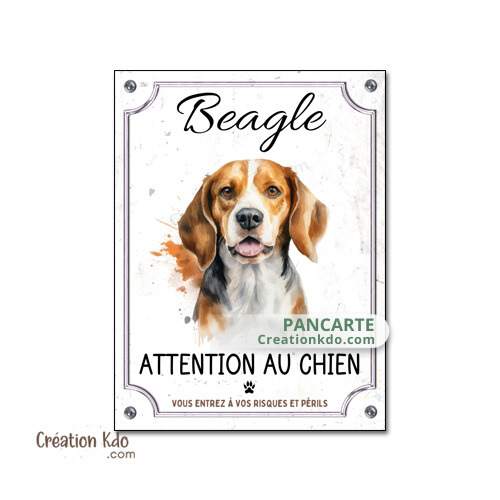 plaque attention au chien beagle panneau portail chien je monte la garde