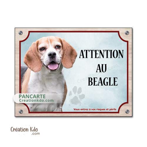 plaque beagle je monte la garde à la maison panneau chien portail