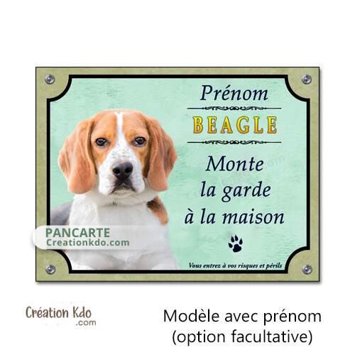 plaque beagle je monte la garde à la maison panneau chien portail
