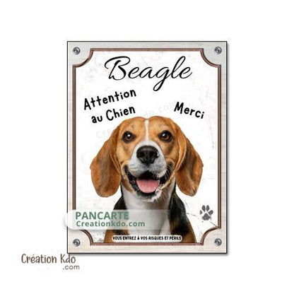 plaque attention au chien beagle panneau portail chien je monte la garde