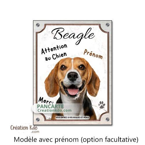 plaque attention au chien beagle panneau portail chien je monte la garde