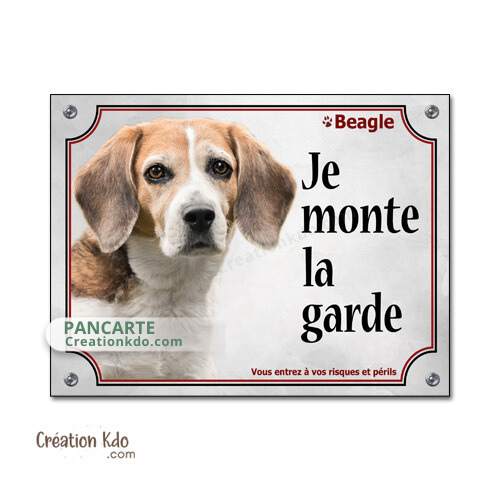 plaque beagle je monte la garde à la maison panneau chien portail personnalisable