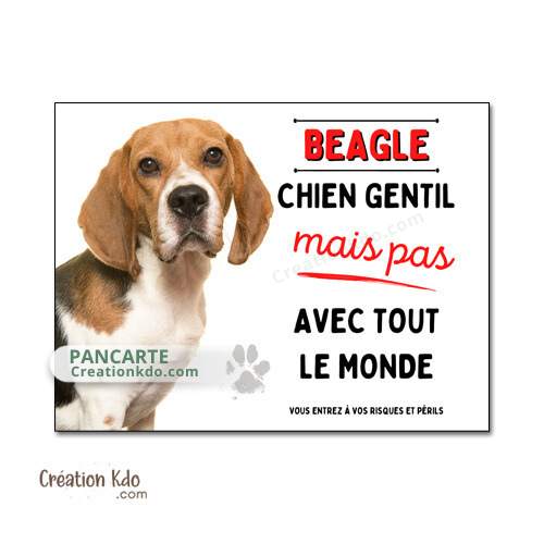 plaque attention au chien beagle humour panneau je monte la garde humour 100 mètres
