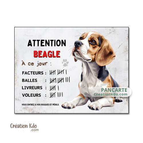je monte la garde plaque attention au chien beagle humour à ce jour plaque