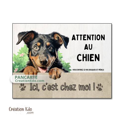 plaque beauceron je monte la garde panneau chien portail c'est chez moi