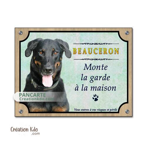 plaque beauceron je monte la garde panneau chien portail
