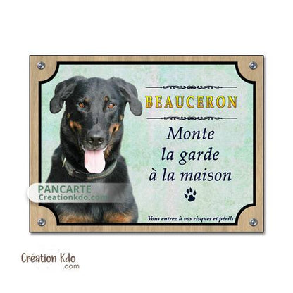 plaque beauceron je monte la garde panneau chien portail