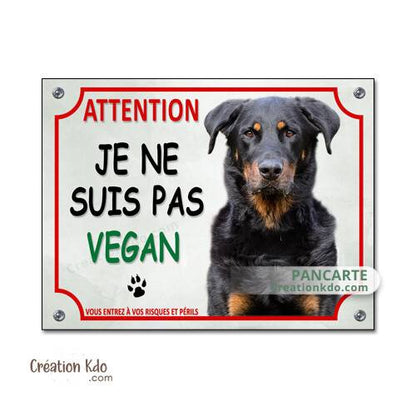 plaque beauceron je monte la garde panneau chien portail humour je ne suis pas vegan