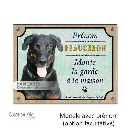 plaque beauceron je monte la garde panneau chien portail pancarte personnalisé photo