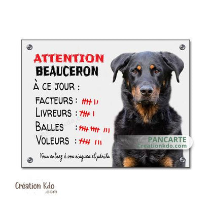 plaque beauceron je monte la garde panneau chien portail humour à ce jour personnalisé