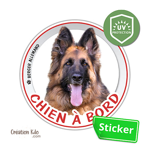 Sticker rond Berger Allemand Chien à bord autocollant pour voiture