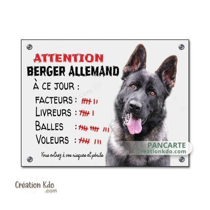 berger allemand gris humour plaque attention au chien panneau portail je monte la garde
