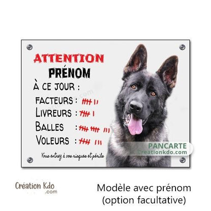 berger allemand gris humour plaque attention au chien panneau portail je monte la garde