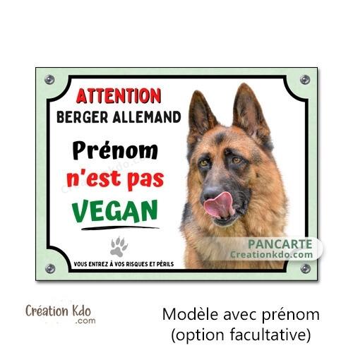 plaque humour berger allemand je ne suis pas vegan panneau chien monte la garde sticker à bord voiture