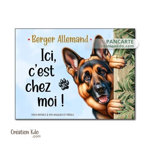 berger allemand plaque attention au chien panneau portail je monte la garde