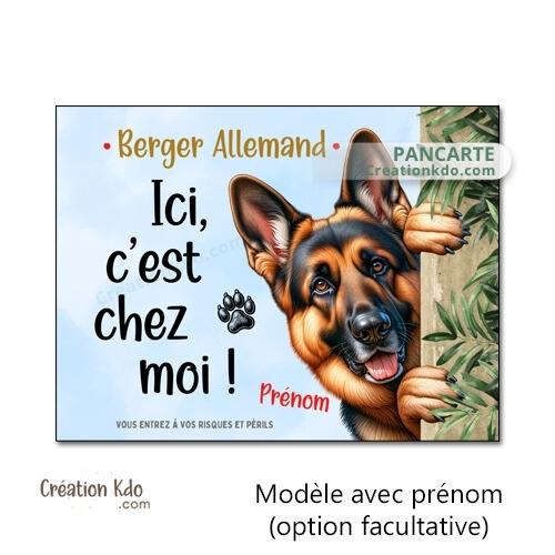 berger allemand plaque attention au chien panneau portail je monte la garde