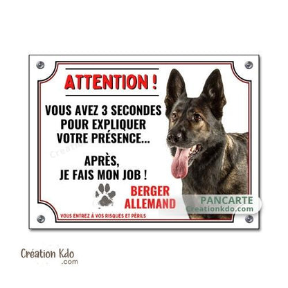 plaque attention au chien berger allemand panneau je monte la garde panneau photo