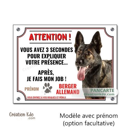 plaque attention au chien berger allemand panneau sticker à bord voiture