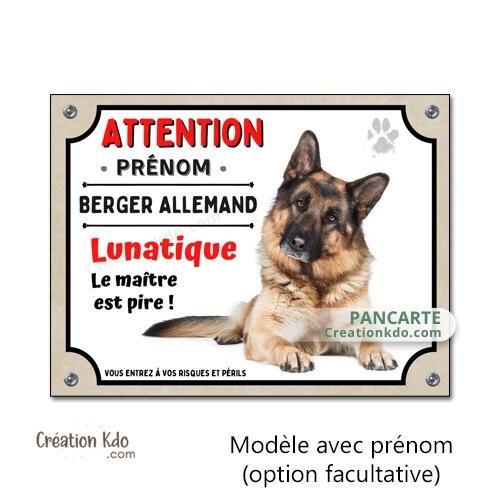 berger allemand plaque attention au chien panneau portail je monte la garde lunatique