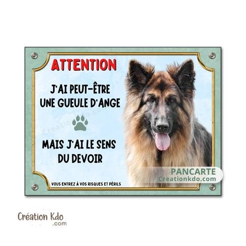 je monte la garde panneau chien berger allemand plaque pancarte portail j'ai une gueule d'ange