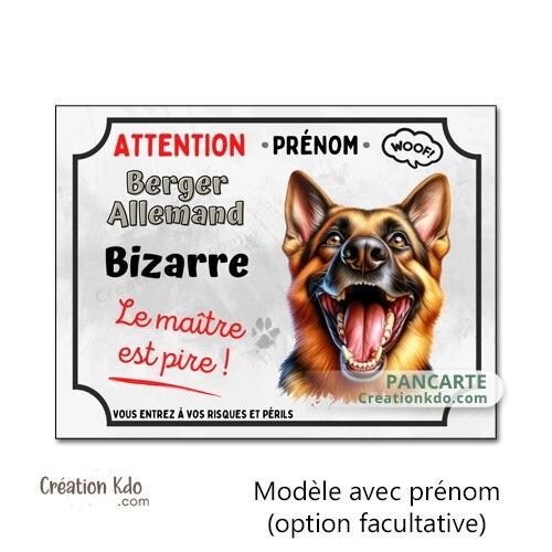 berger allemand plaque attention au chien bizarre panneau portail je monte la garde