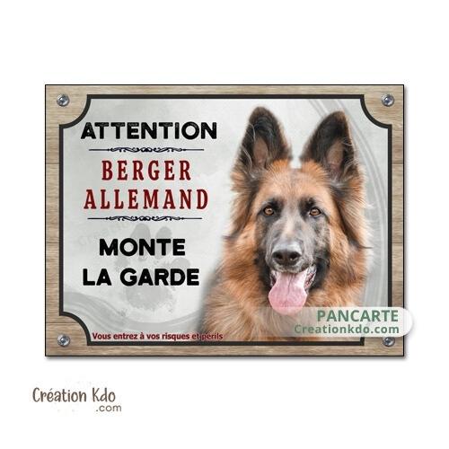 berger allemand plaque attention au chien panneau portail je monte la garde