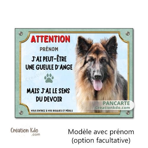 je monte la garde panneau chien berger allemand plaque pancarte portail j'ai une gueule d'ange