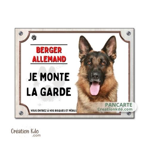 plaque berger allemand poil long attention au chien panneau portail je monte la garde sticker à bord voiture
