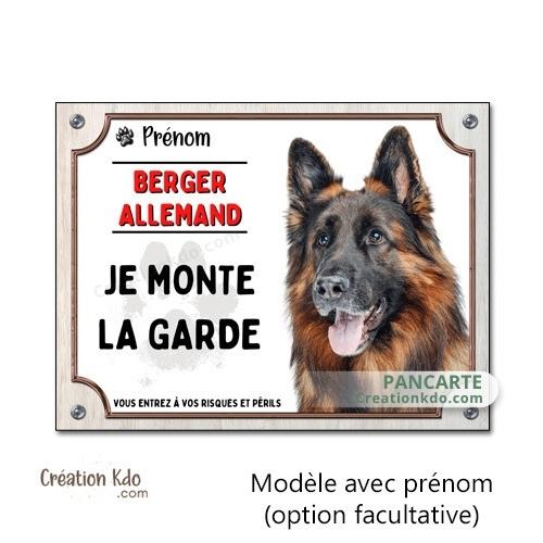 plaque berger allemand poil long attention au chien panneau portail je monte la garde sticker à bord