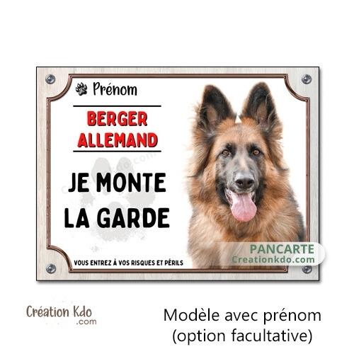 plaque berger allemand poil long attention au chien panneau portail je monte la garde sticker chien à bord voiture