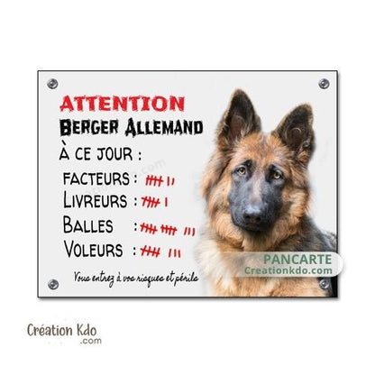 berger allemand plaque attention au chien panneau portail je monte la garde