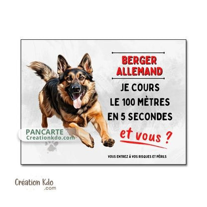 berger allemand plaque attention au chien panneau portail je monte la garde
