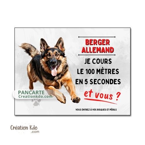 berger allemand plaque attention au chien panneau portail je monte la garde
