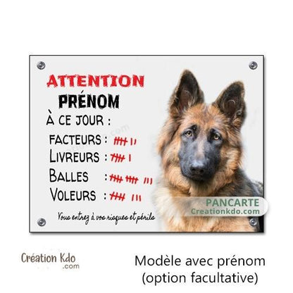 berger allemand plaque attention au chien panneau portail je monte la garde personnalisé
