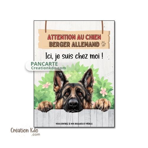 Plaque Humour Attention Berger Allemand Pas Vegan – Panneau Aluminium 15x20 Cm – Pancarte Chien Monte La Garde Personnalisable Avec Prénom – Idéal Jardin, Portail, Maison