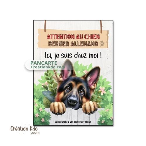berger allemand plaque attention au chien panneau portail je monte la garde