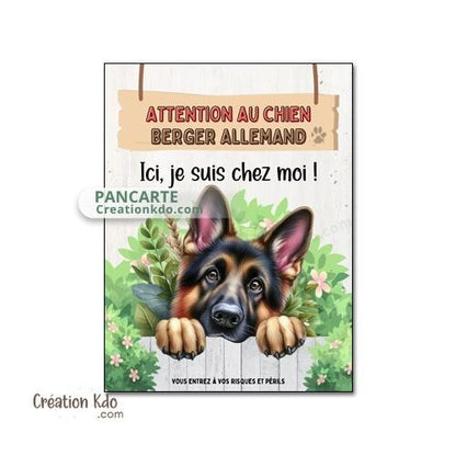 berger allemand plaque attention au chien panneau portail je monte la garde