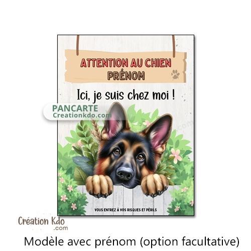 berger allemand plaque attention au chien panneau portail je monte la garde