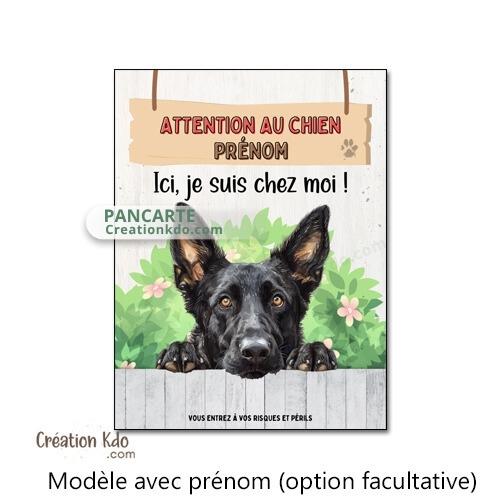 berger allemand noir plaque attention au chien panneau portail je monte la garde