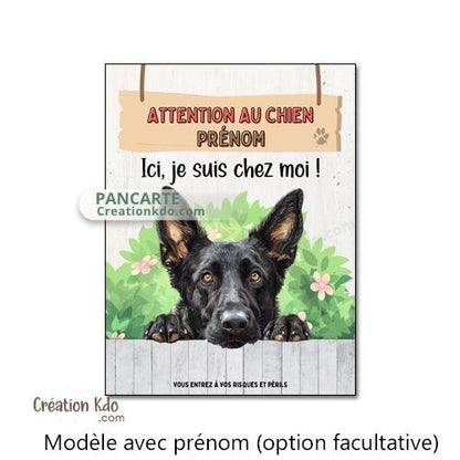 berger allemand noir plaque attention au chien panneau portail je monte la garde