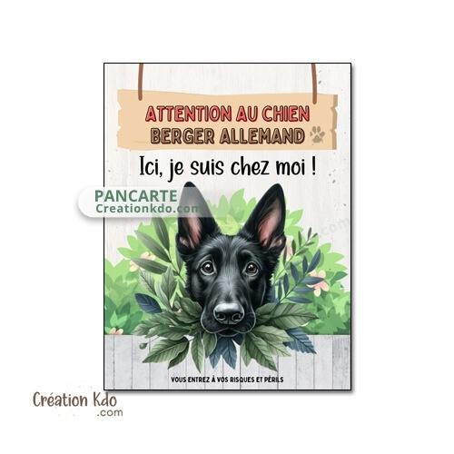 berger allemand noir pancarte plaque attention au chien panneau portail je monte la garde